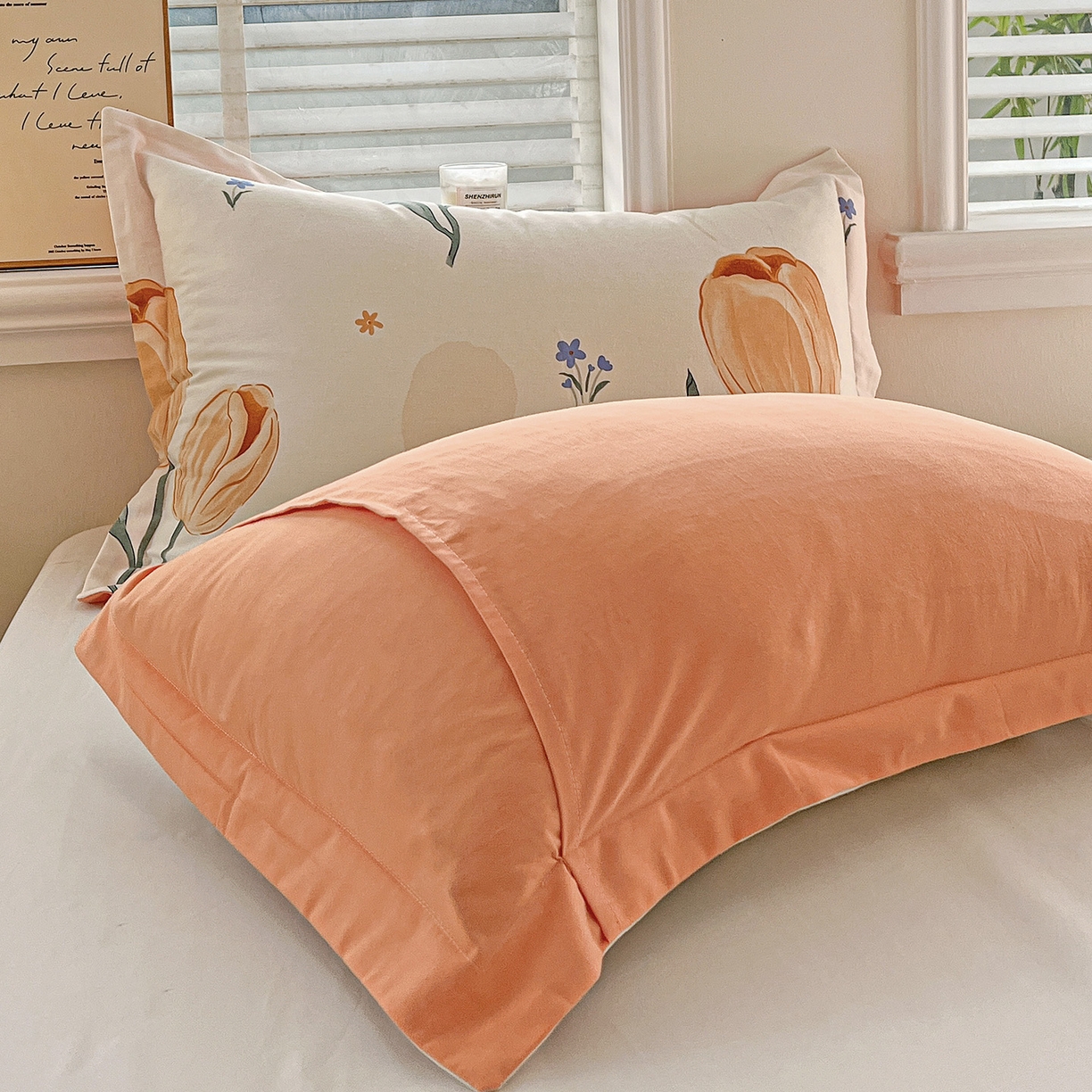 91家纺网 家纺一手货源 找家纺 依庭 2025新款高克重全棉纯棉磨毛印花四件套 甜心花语