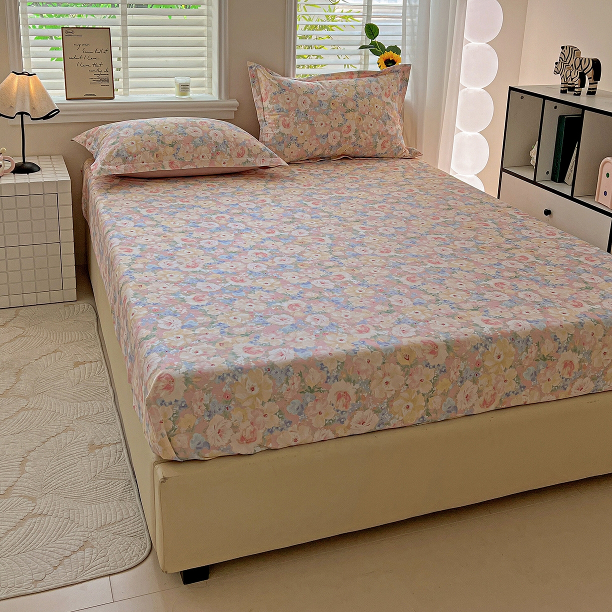 91家纺网 家纺一手货源 找家纺 依庭 2025新款高克重全棉纯棉磨毛印花四件套 仙女星辰