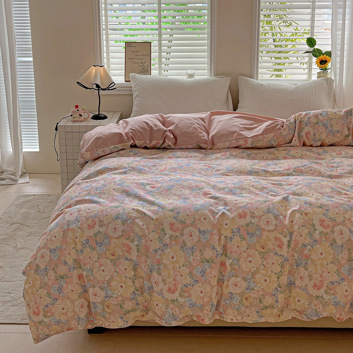 91家纺网 家纺一手货源 找家纺 依庭 2025新款高克重全棉纯棉磨毛印花四件套 仙女星辰