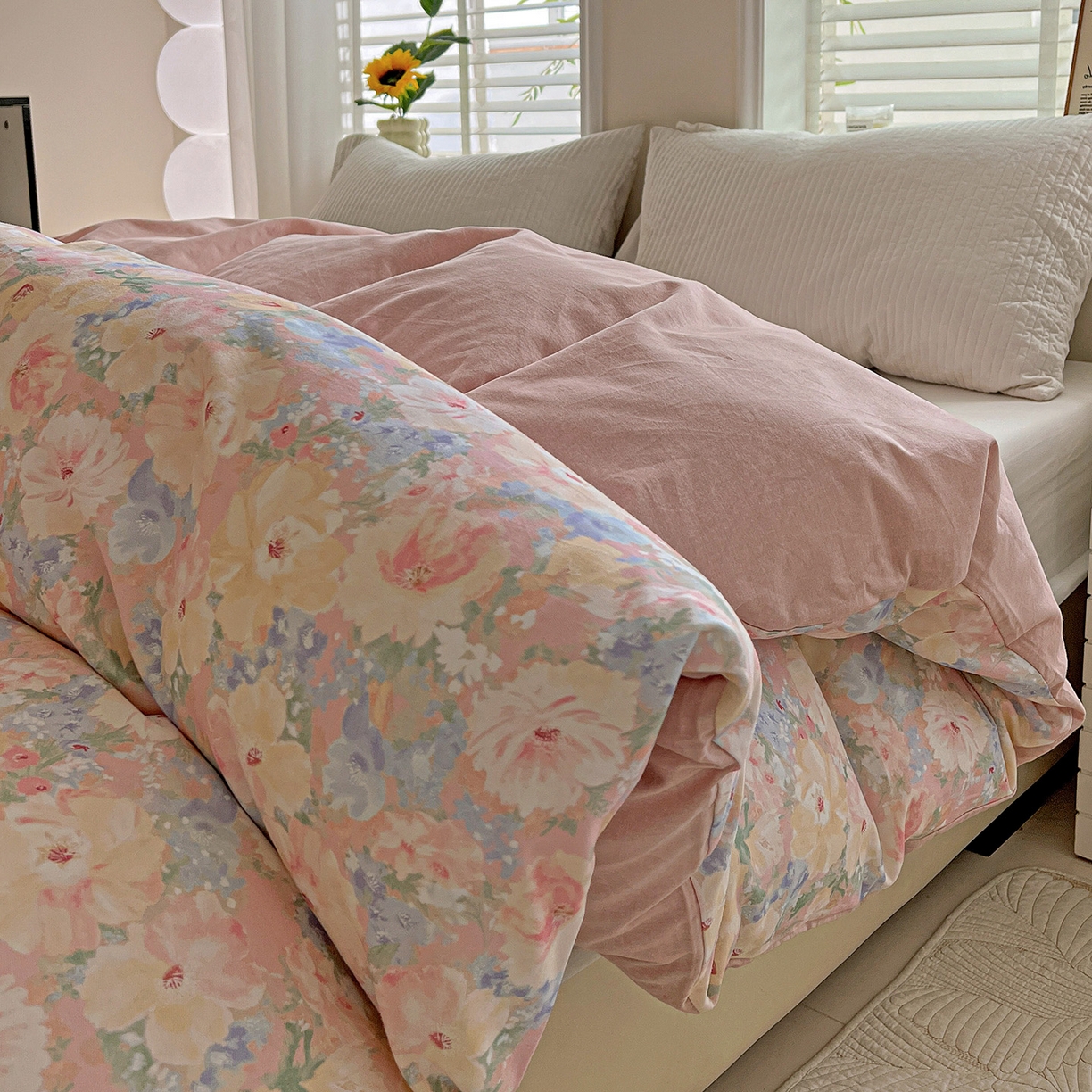 91家纺网 家纺一手货源 找家纺 依庭 2025新款高克重全棉纯棉磨毛印花四件套 仙女星辰