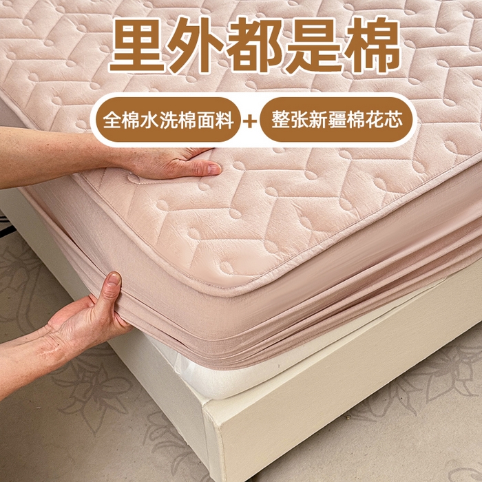 91家纺网 家纺一手货源 找家纺 （总）小萌虎 2025新款全棉色织水洗棉新疆棉花床笠