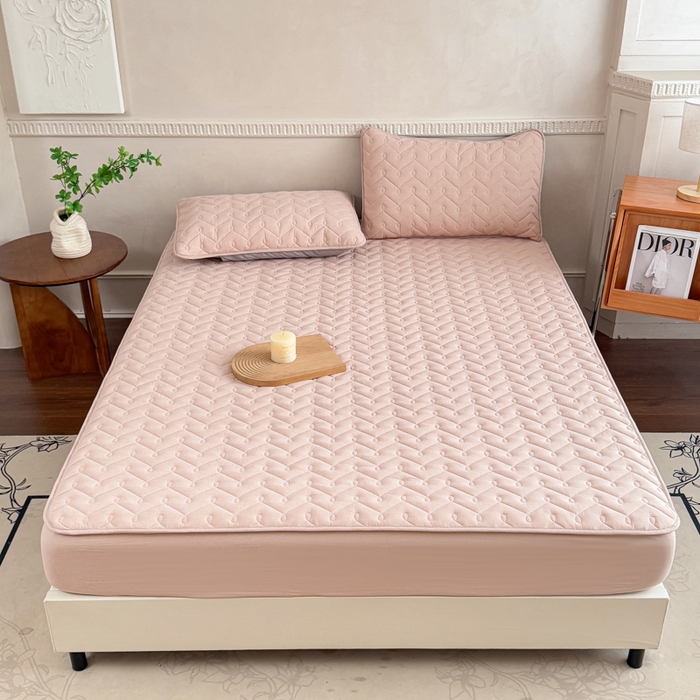 91家纺网 家纺一手货源 找家纺 小萌虎 2025新款全棉色织水洗棉新疆棉花床笠 初棉-奶咖