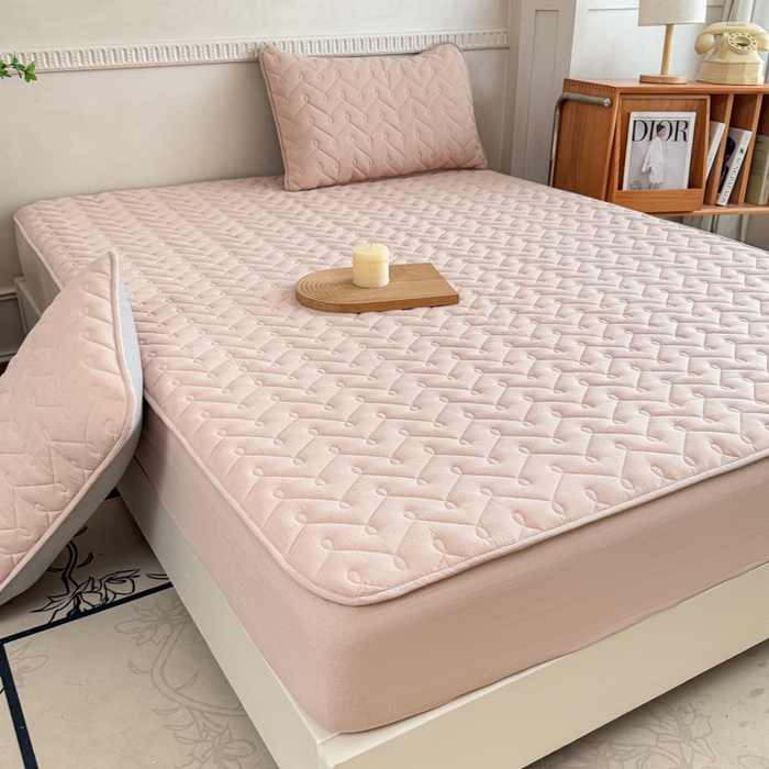 91家纺网 家纺一手货源 找家纺 小萌虎 2025新款全棉色织水洗棉新疆棉花床笠 初棉-奶咖