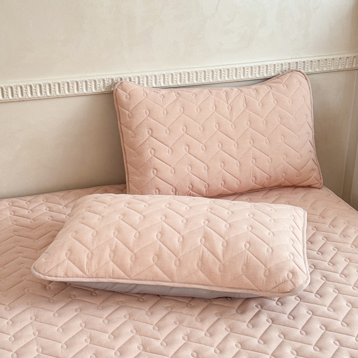 91家纺网 家纺一手货源 找家纺 小萌虎 2025新款全棉色织水洗棉新疆棉花床笠 初棉-奶咖