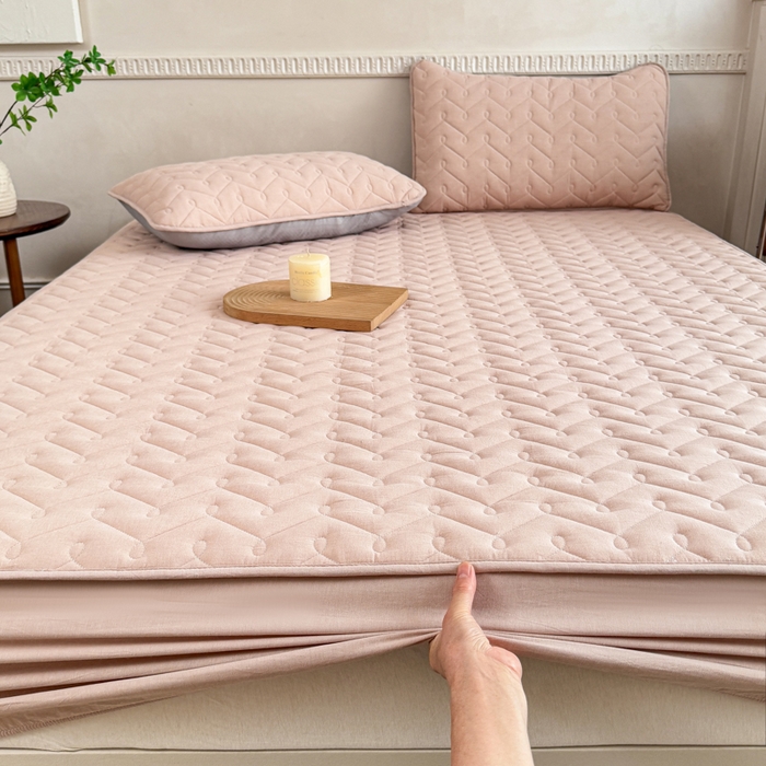 91家纺网 家纺一手货源 找家纺 小萌虎 2025新款全棉色织水洗棉新疆棉花床笠 初棉-奶咖