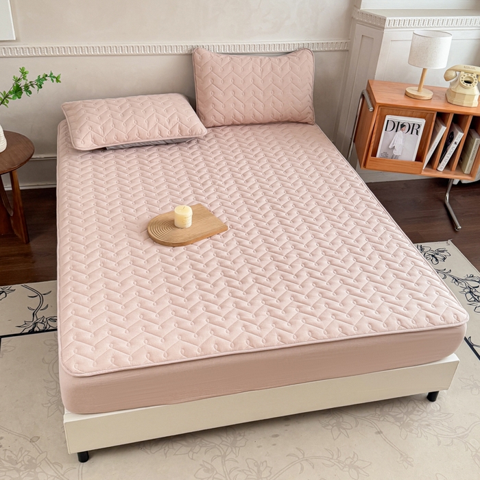 91家纺网 家纺一手货源 找家纺 小萌虎 2025新款全棉色织水洗棉新疆棉花床笠 初棉-奶咖