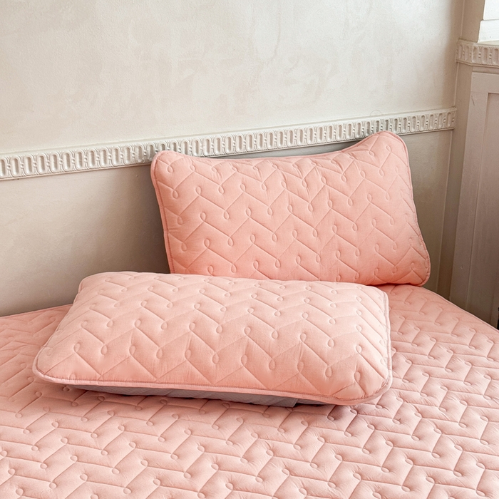 91家纺网 家纺一手货源 找家纺 小萌虎 2025新款全棉色织水洗棉新疆棉花床笠 初棉-玉粉