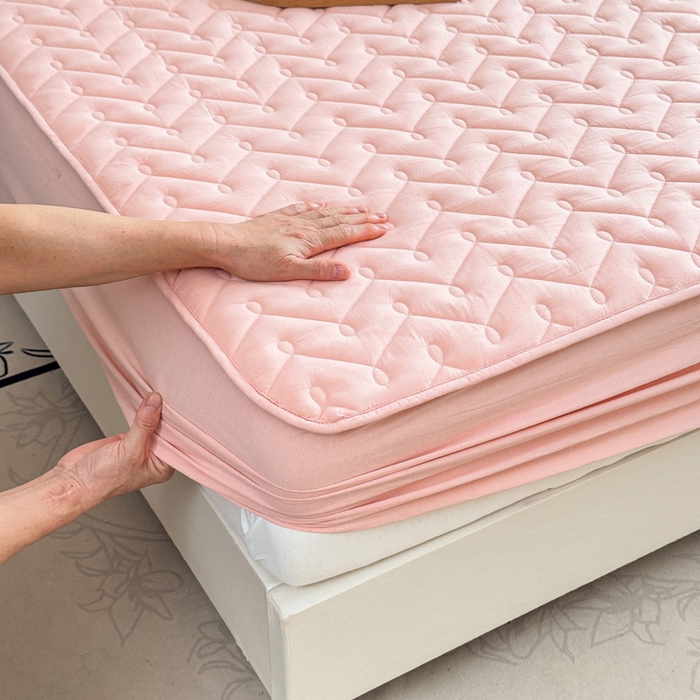 91家纺网 家纺一手货源 找家纺 小萌虎 2025新款全棉色织水洗棉新疆棉花床笠 初棉-玉粉