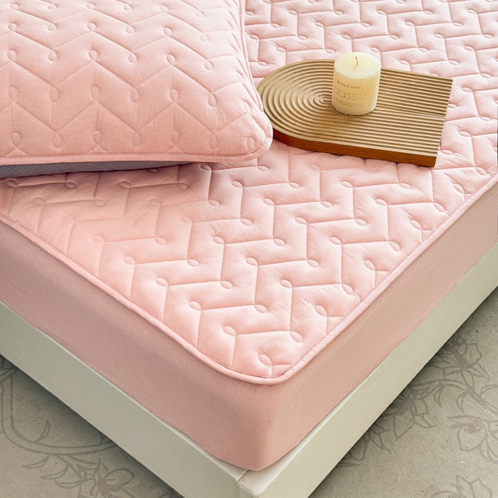 91家纺网 家纺一手货源 找家纺 小萌虎 2025新款全棉色织水洗棉新疆棉花床笠 初棉-玉粉