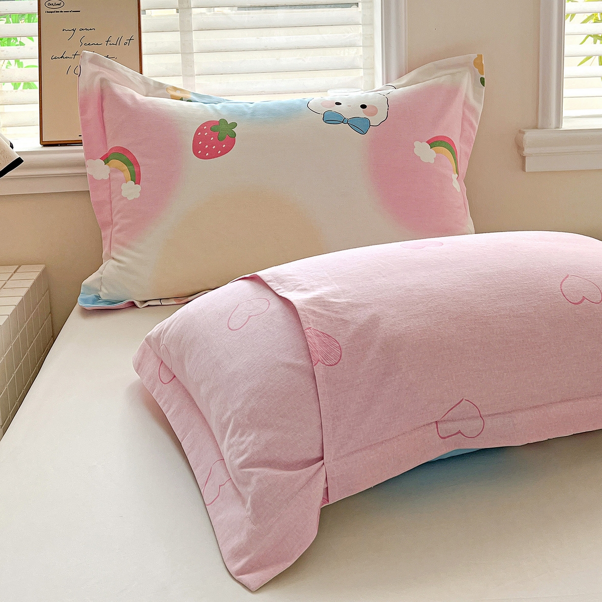 91家纺网 家纺一手货源 找家纺 依庭 2025新款高克重全棉纯棉磨毛印花四件套 小欢喜