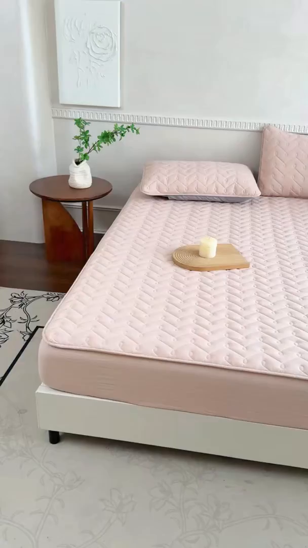 91家纺网 家纺一手货源 找家纺 小萌虎 2025新款全棉色织水洗棉新疆棉花床笠 初棉-奶咖