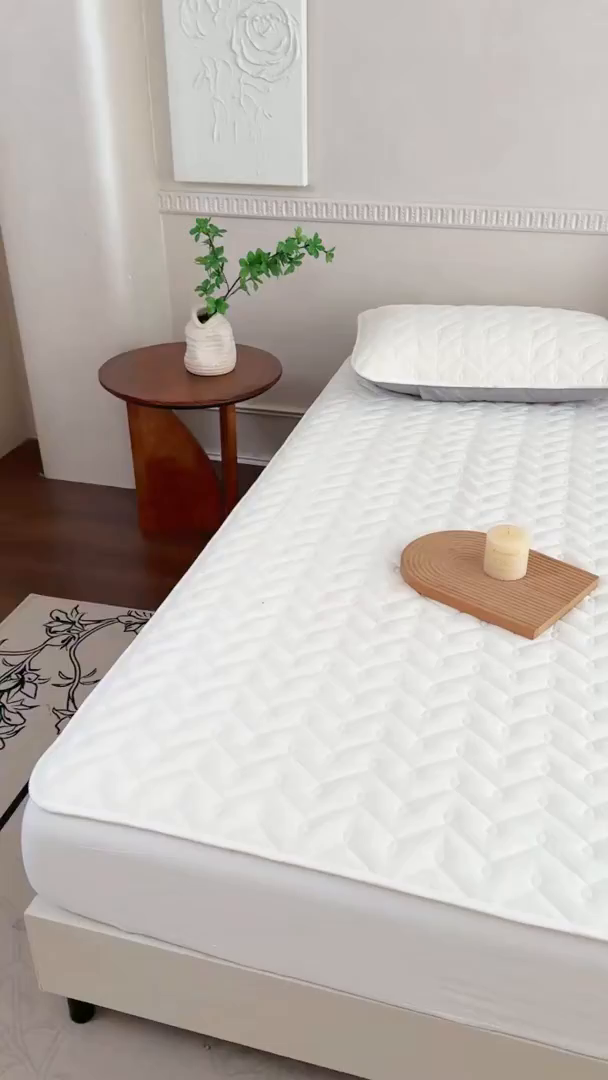 91家纺网 家纺一手货源 找家纺 小萌虎 2025新款全棉色织水洗棉新疆棉花床笠 初棉-米白