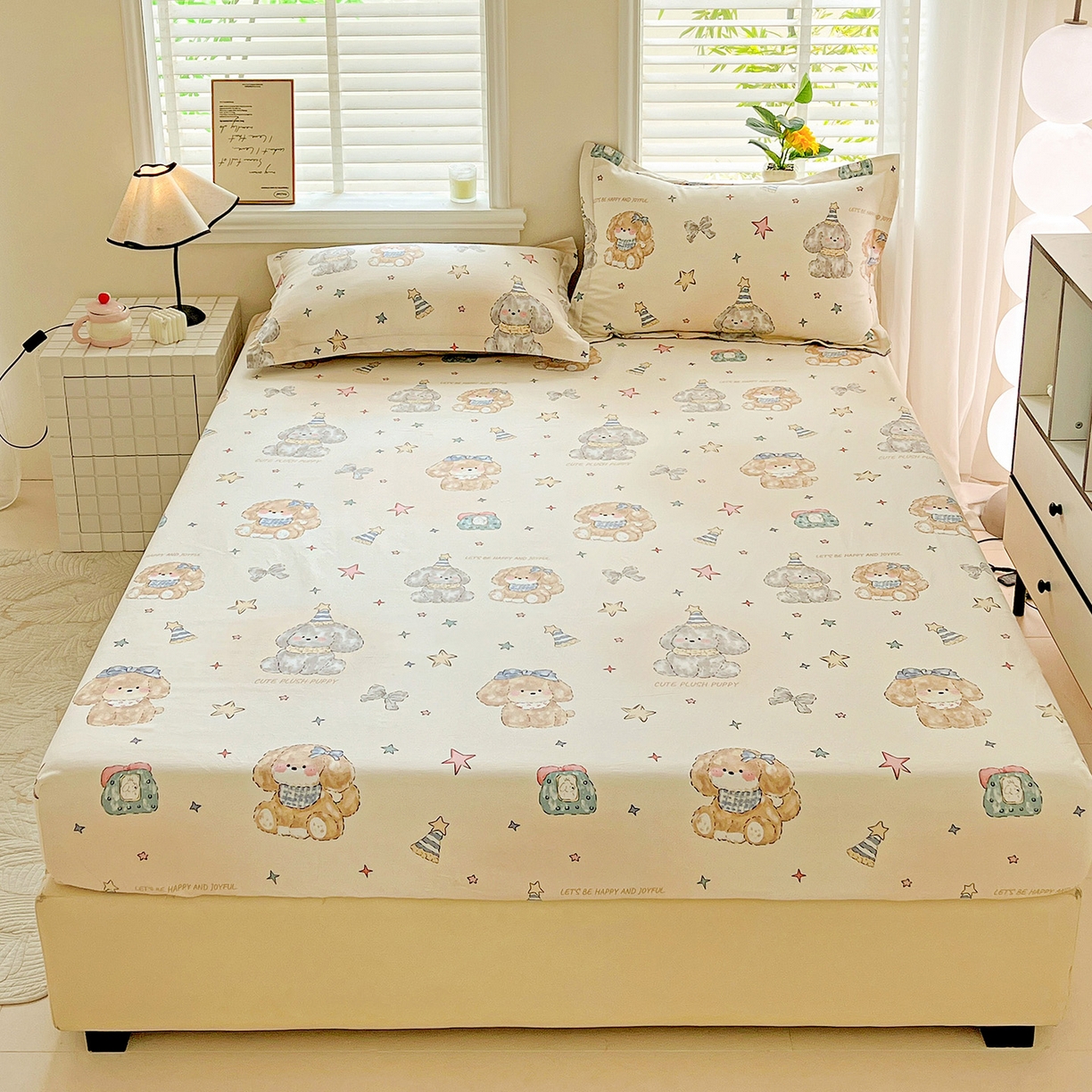 91家纺网 家纺一手货源 找家纺 依庭 2025新款高克重全棉纯棉磨毛印花四件套 星梦乐园