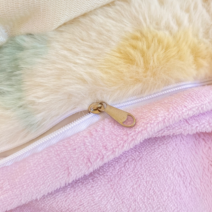 91家纺网 家纺一手货源 找家纺 米可 2025新款兔毛绒花边牛奶绒四件套 紫色花语