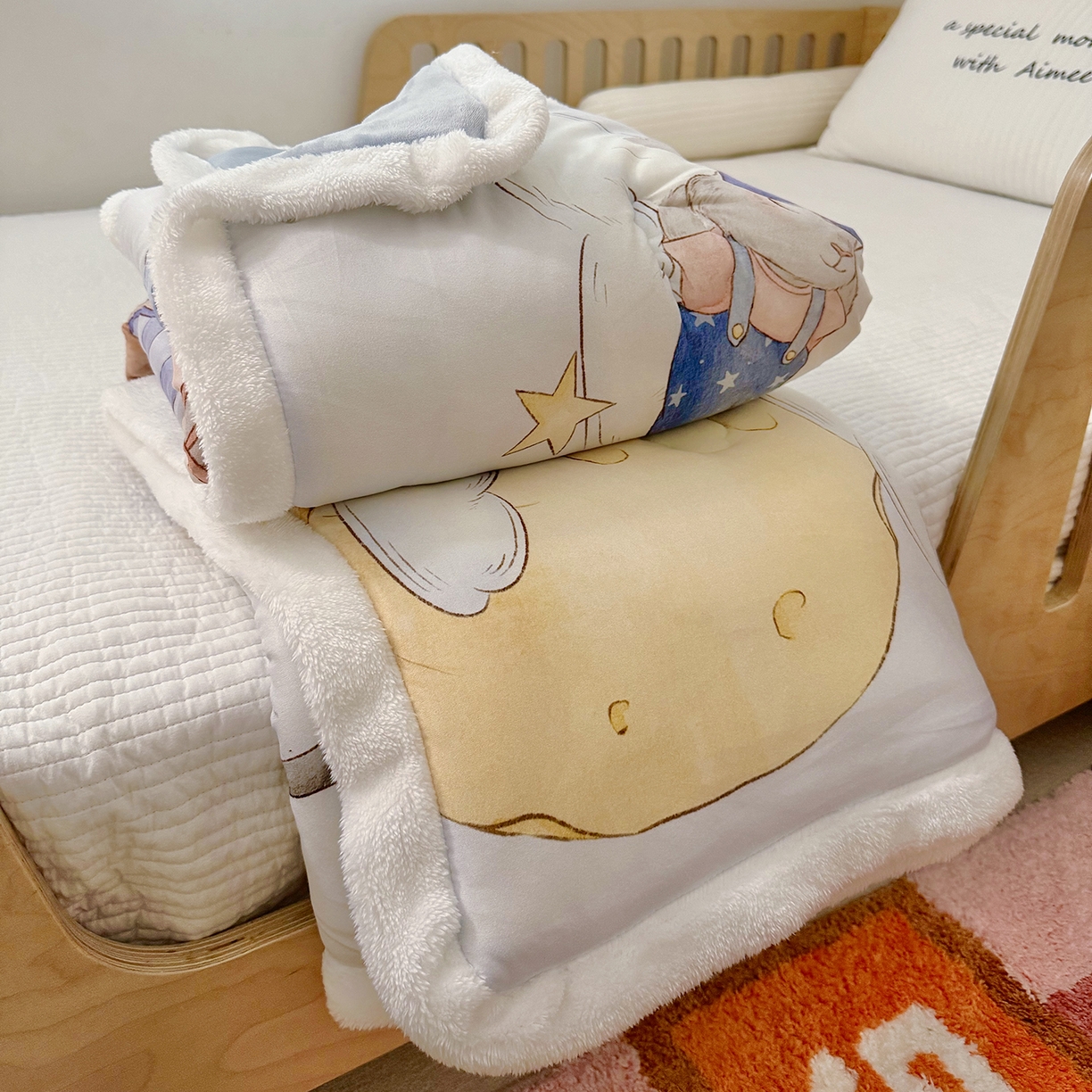 91家纺网 家纺一手货源 找家纺 （总）荷马之梦 2025新款A类针织棉牛奶绒大豆纤维春秋被冬被儿童被芯幼儿园被子-奶芙系列