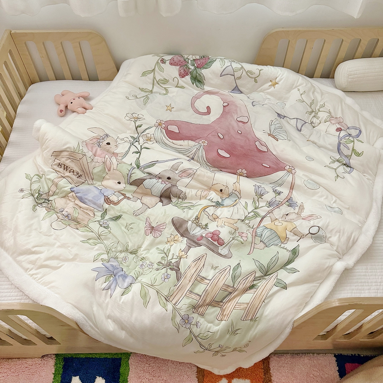 91家纺网 家纺一手货源 找家纺 荷马之梦 2025新款A类针织棉牛奶绒大豆纤维春秋被冬被儿童被芯幼儿园被子-奶芙系列 奶芙-仲夏节乐园