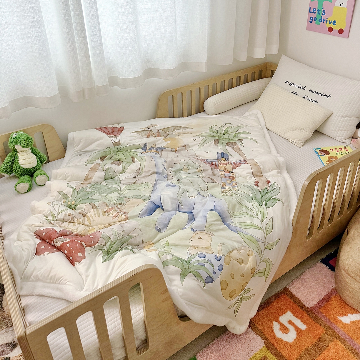 91家纺网 家纺一手货源 找家纺 荷马之梦 2025新款A类针织棉牛奶绒大豆纤维春秋被冬被儿童被芯幼儿园被子-奶芙系列 奶芙-恐龙部落