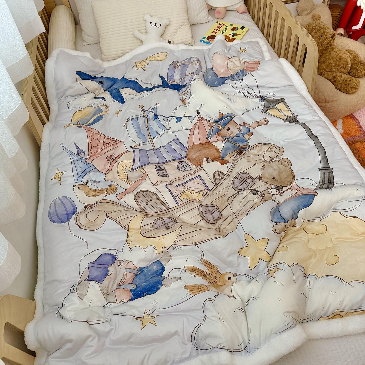 91家纺网 家纺一手货源 找家纺 （总）荷马之梦 2025新款A类针织棉牛奶绒大豆纤维春秋被冬被儿童被芯幼儿园被子-奶芙系列