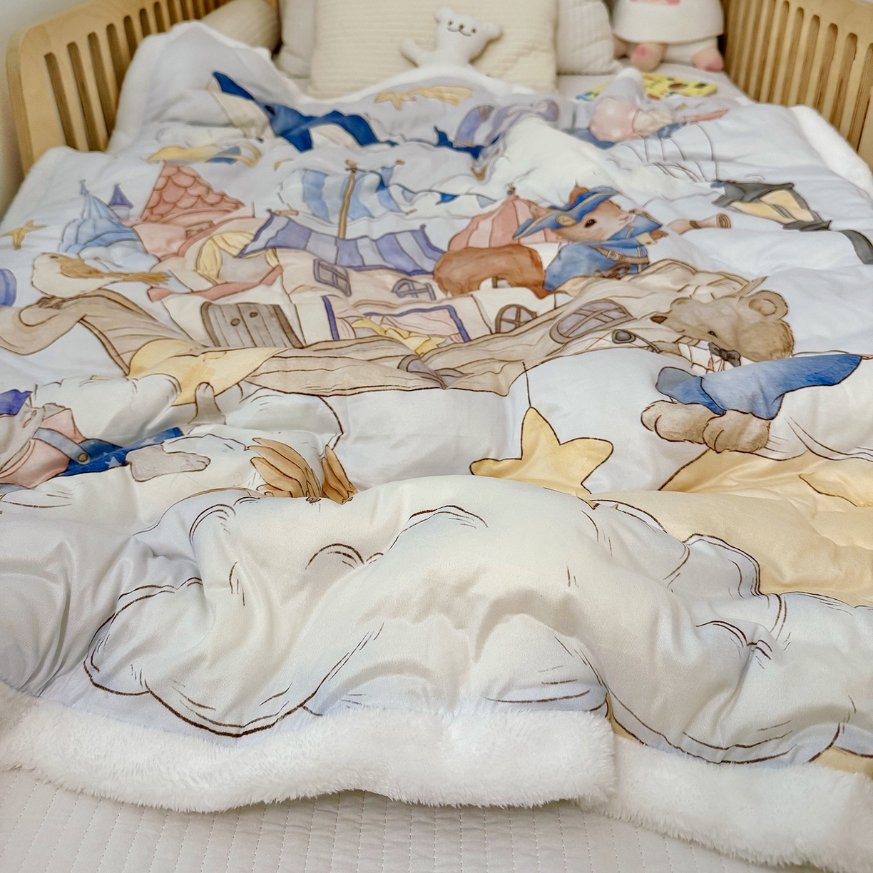 91家纺网 家纺一手货源 找家纺 （总）荷马之梦 2025新款A类针织棉牛奶绒大豆纤维春秋被冬被儿童被芯幼儿园被子-奶芙系列