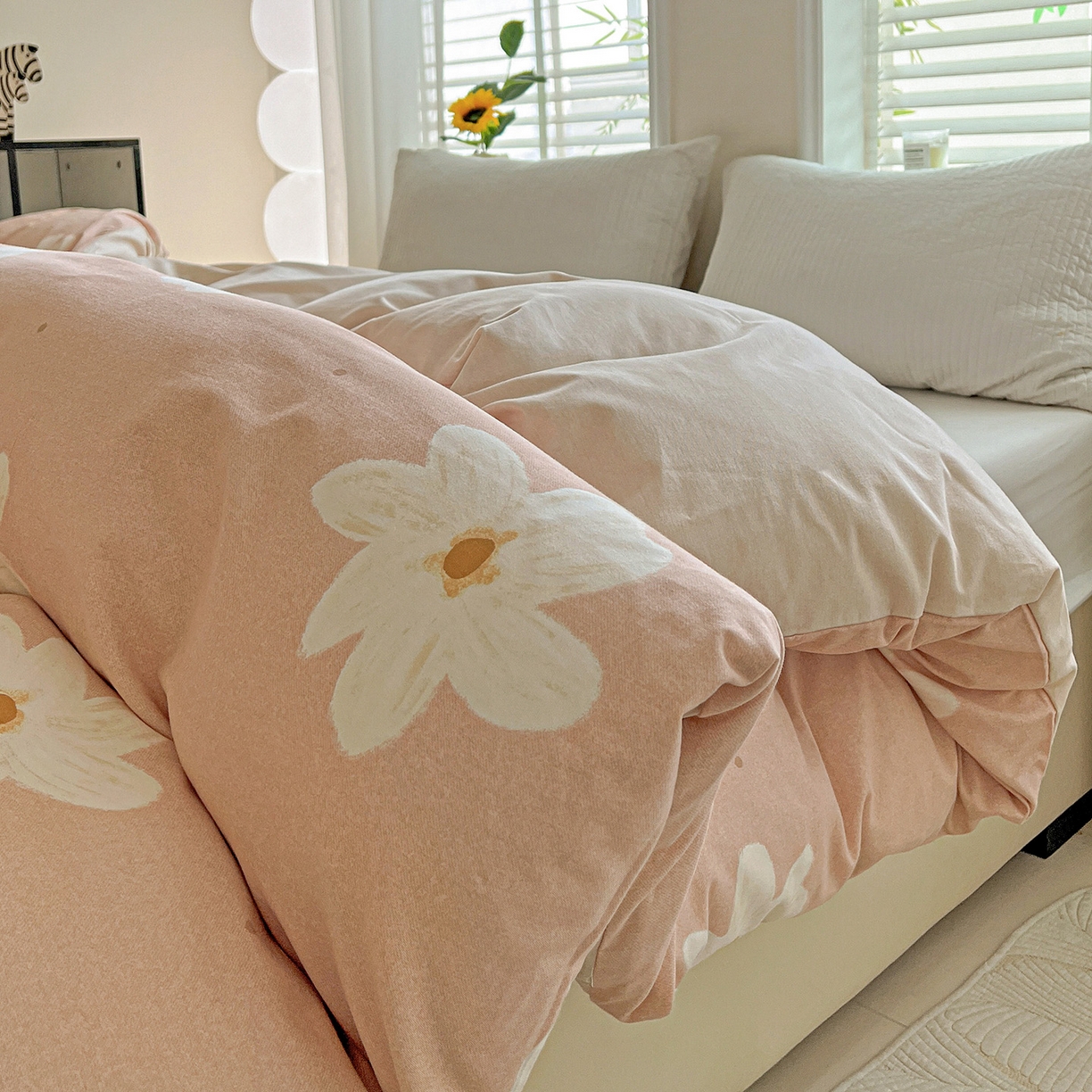 91家纺网 家纺一手货源 找家纺 依庭 2025新款高克重全棉纯棉磨毛印花四件套 寻悦-桔