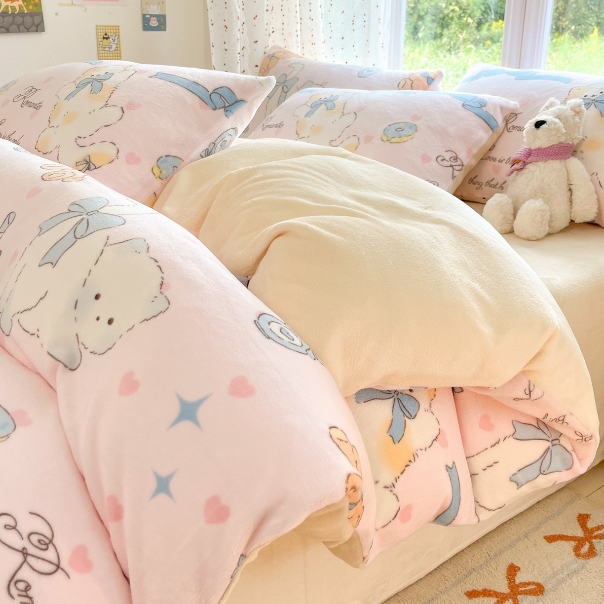 91家纺网 家纺一手货源 找家纺 （总）麦伦家居 2025新款双面200g牛奶绒四件套