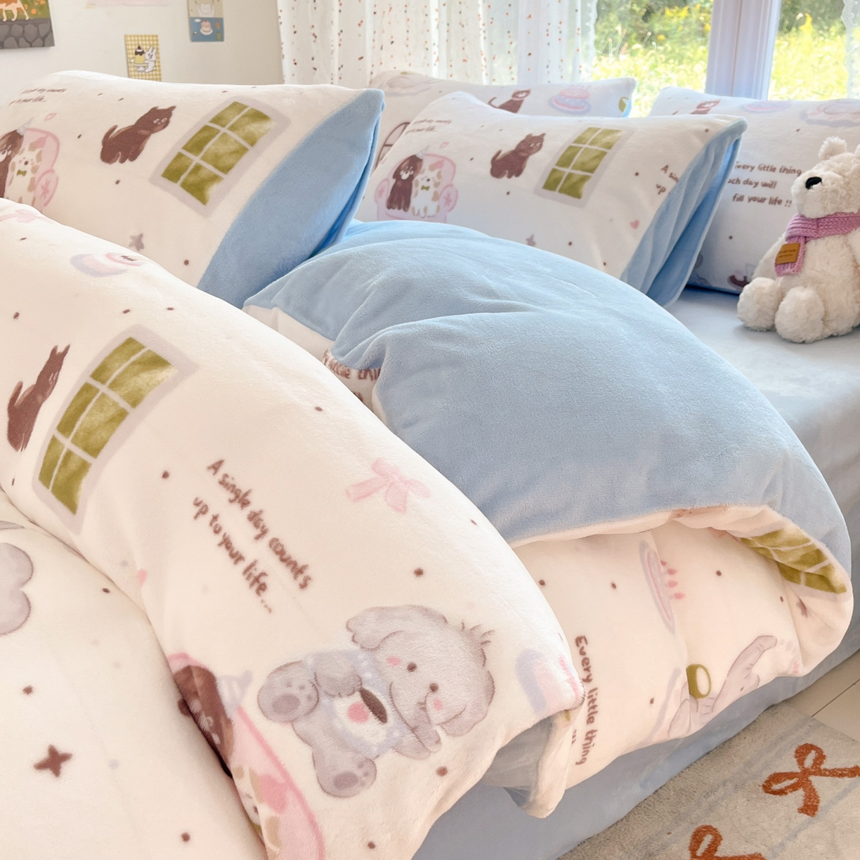 91家纺网 家纺一手货源 找家纺 （总）麦伦家居 2025新款双面200g牛奶绒四件套