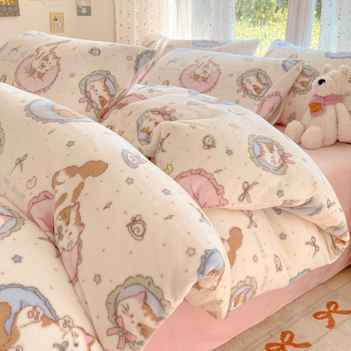 91家纺网 家纺一手货源 找家纺 （总）麦伦家居 2025新款双面200g牛奶绒四件套