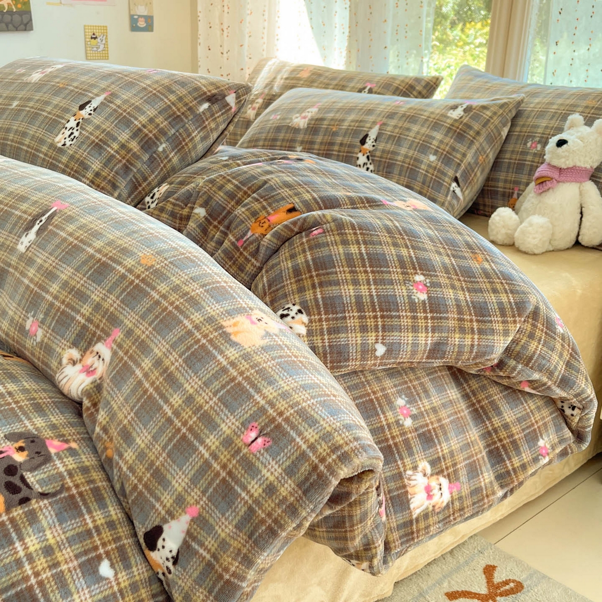 91家纺网 家纺一手货源 找家纺 （总）麦伦家居 2025新款40s斜纹全棉纯棉跑量款卡通小清新四件套