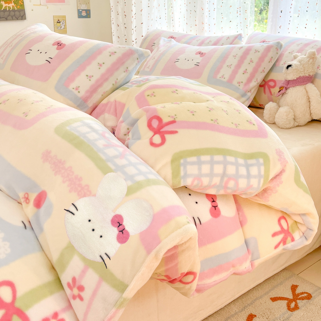 91家纺网 家纺一手货源 找家纺 （总）麦伦家居 2025新款双面200g牛奶绒四件套