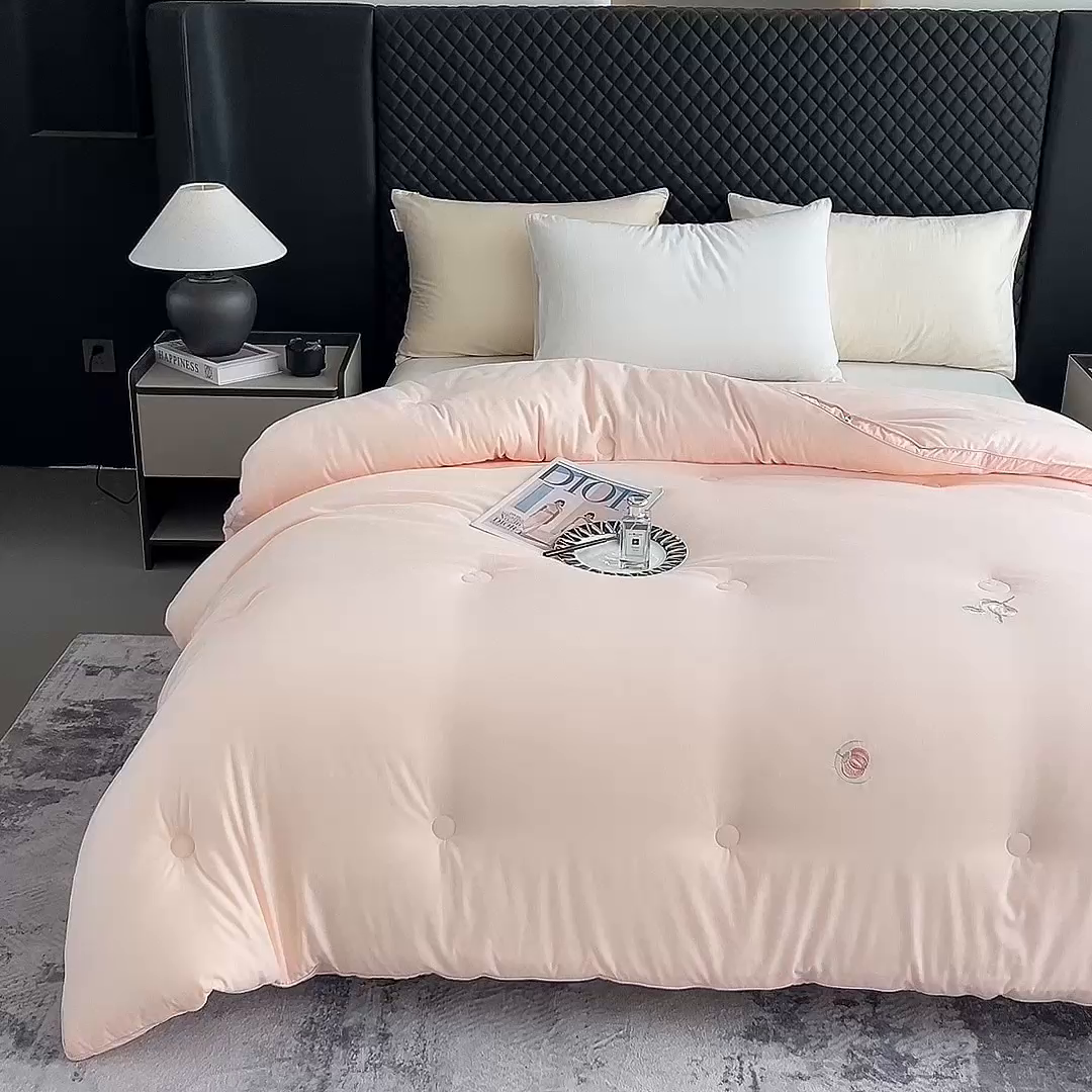 91家纺网 家纺一手货源 找家纺 （总）仲旺居家纺 2025新款云绒棉绣花冬被中式柿柿如意婚嫁立体边被子被芯四季被