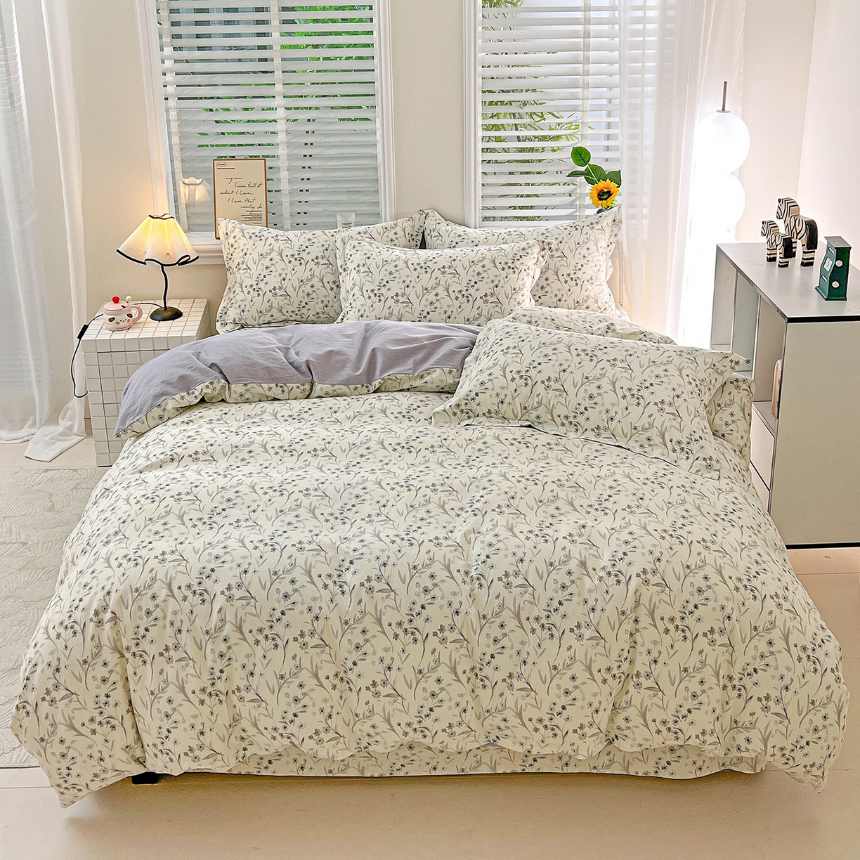 依庭 2025新款高克重全棉纯棉磨毛印花四件套 樱贝