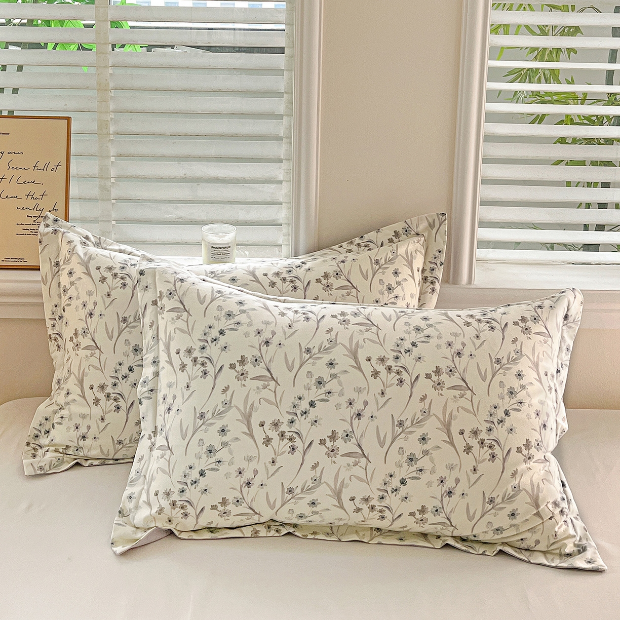 91家纺网 家纺一手货源 找家纺 依庭 2025新款高克重全棉纯棉磨毛印花四件套 樱贝