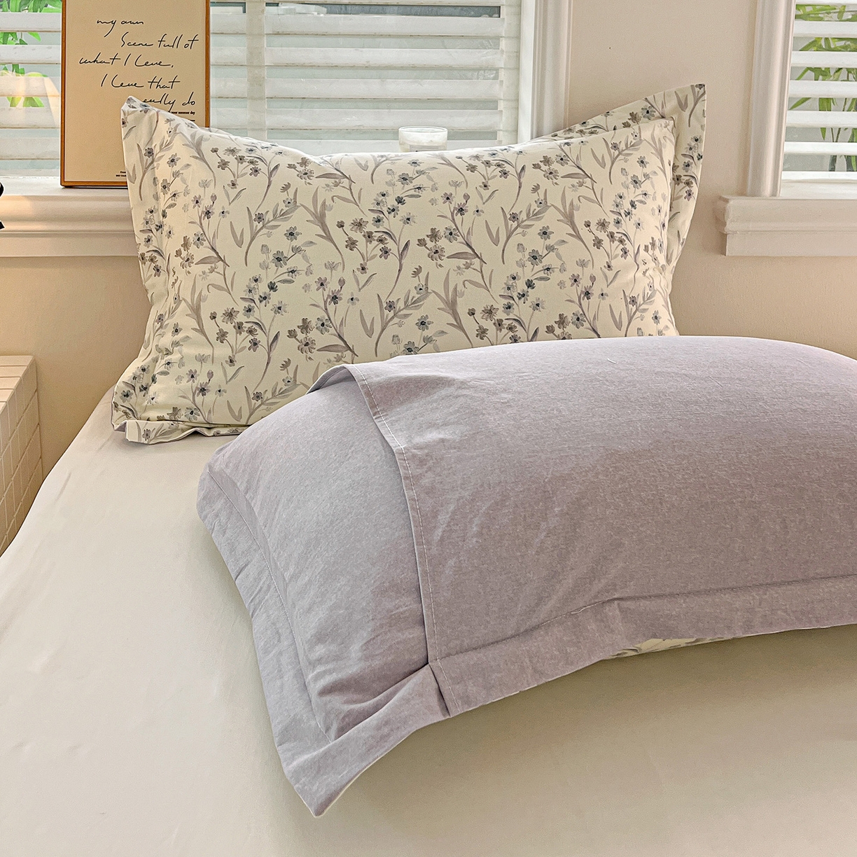 91家纺网 家纺一手货源 找家纺 依庭 2025新款高克重全棉纯棉磨毛印花四件套 樱贝