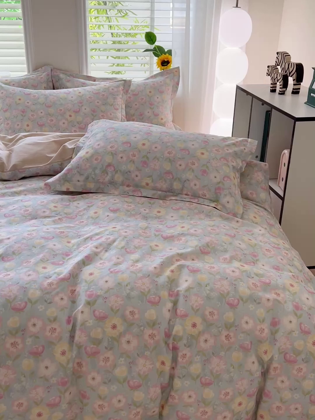 91家纺网 家纺一手货源 找家纺 依庭 2025新款高克重全棉纯棉磨毛印花四件套 樱絮仙踪