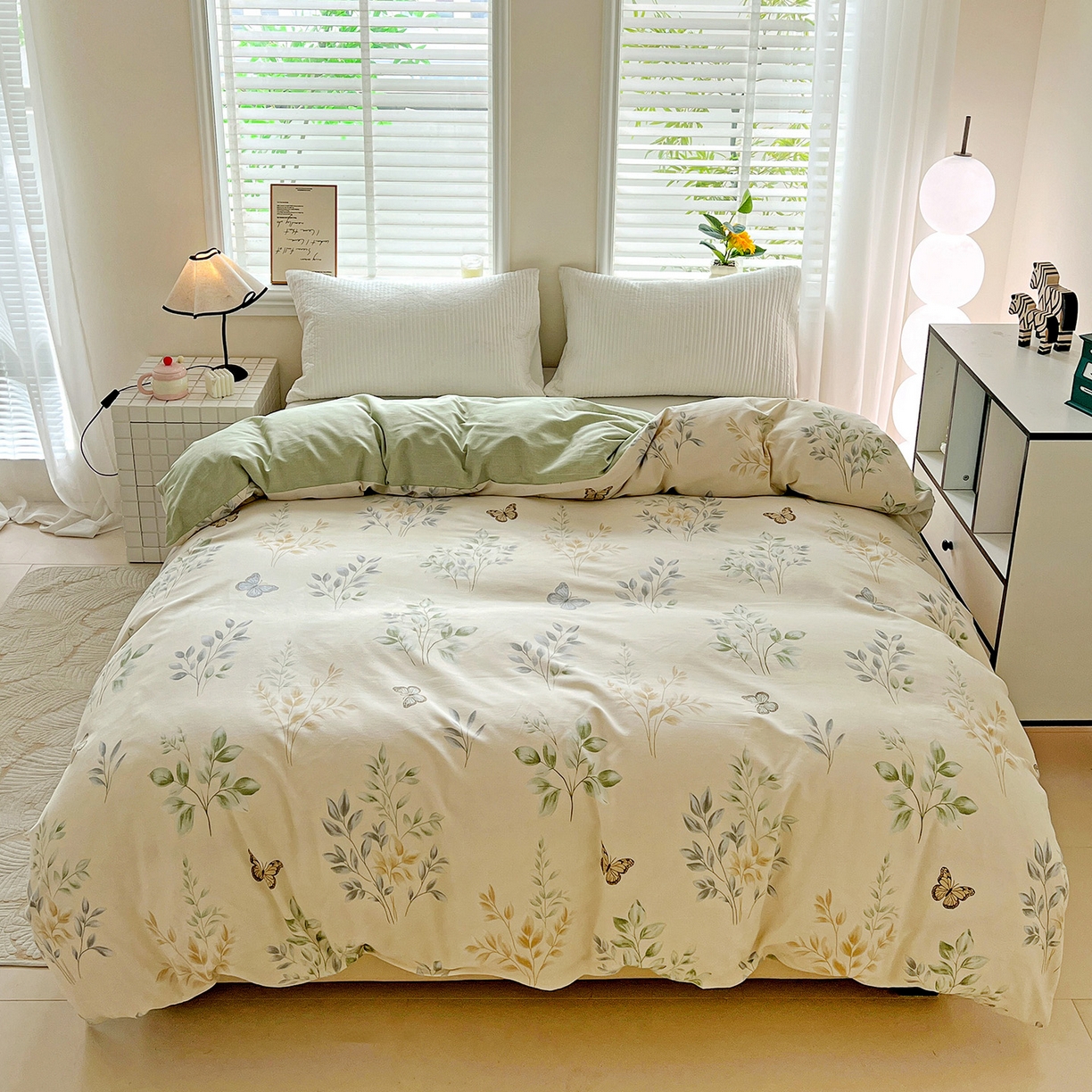 91家纺网 家纺一手货源 找家纺 依庭 2025新款高克重全棉纯棉磨毛印花四件套 悠悠仙草