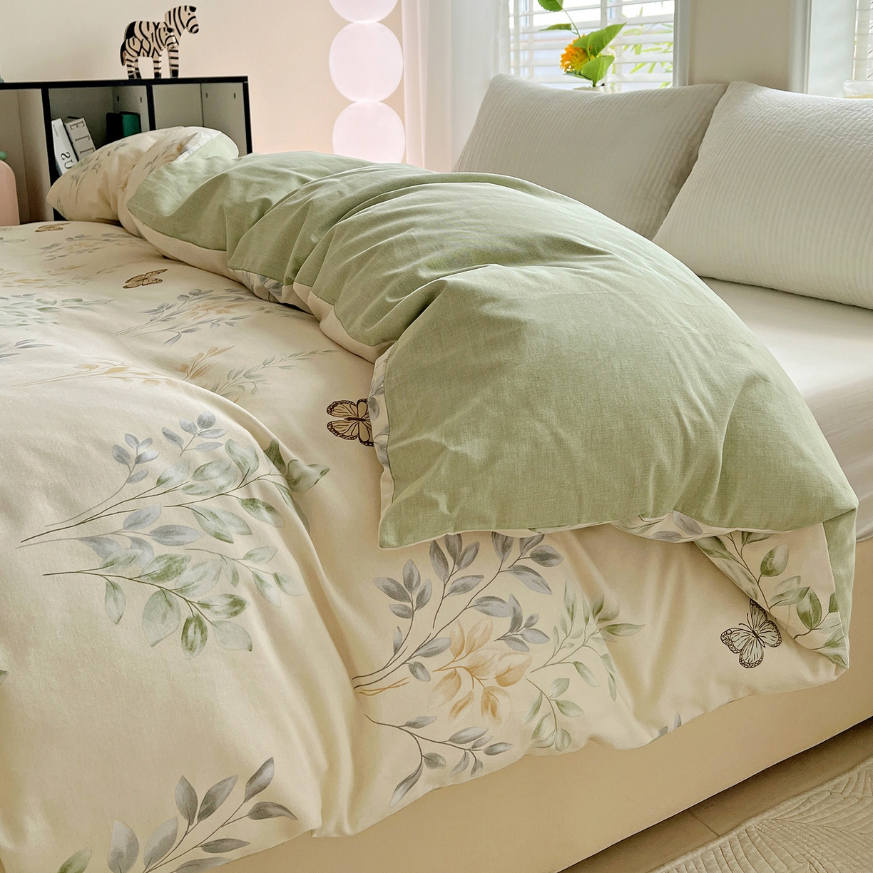 91家纺网 家纺一手货源 找家纺 依庭 2025新款高克重全棉纯棉磨毛印花四件套 悠悠仙草