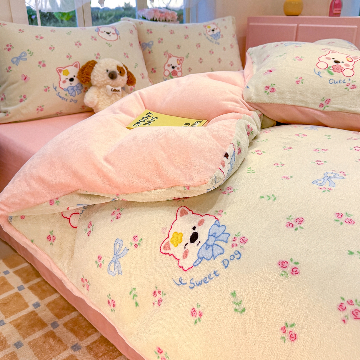 91家纺网 家纺一手货源 找家纺 （总）枋梢家纺 2025新款加厚牛奶绒保暖四件套