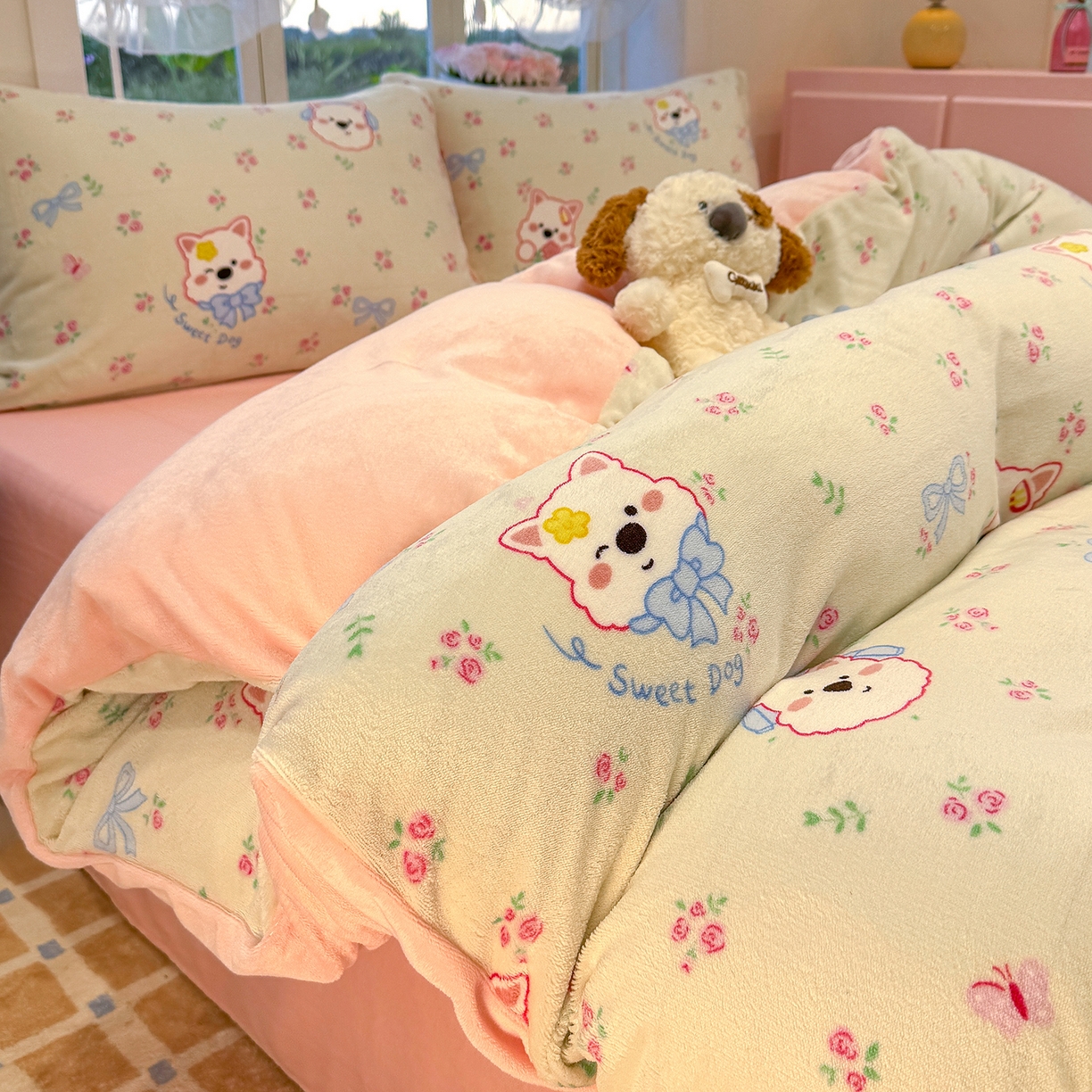 91家纺网 家纺一手货源 找家纺 （总）枋梢家纺 2025新款加厚牛奶绒保暖四件套