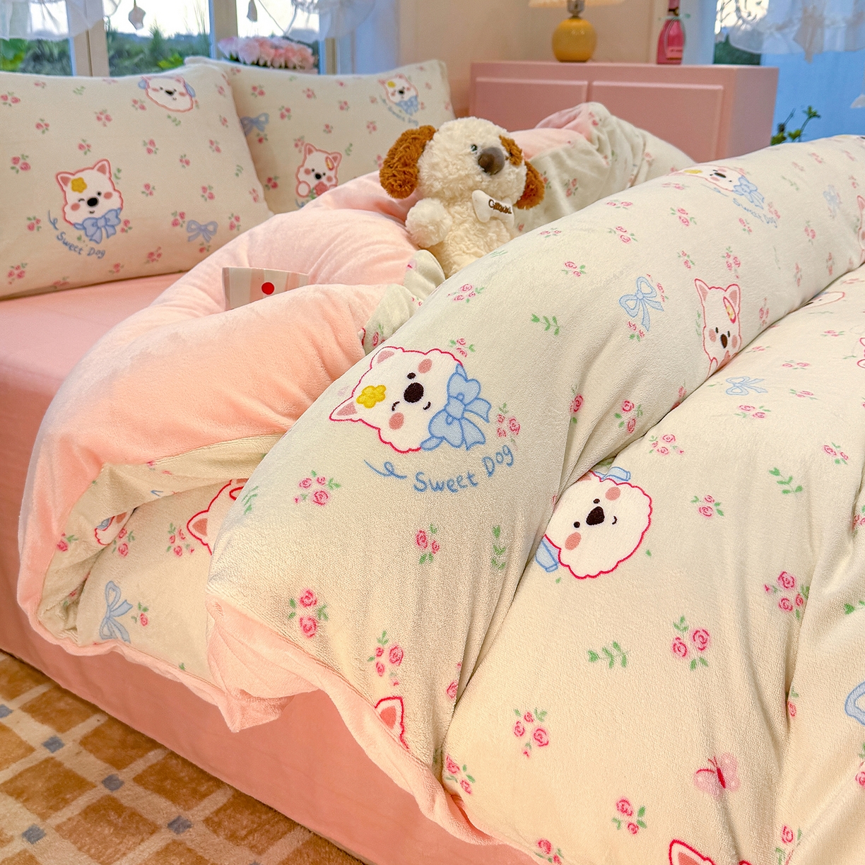 91家纺网 家纺一手货源 找家纺 （总）枋梢家纺 2025新款加厚牛奶绒保暖四件套