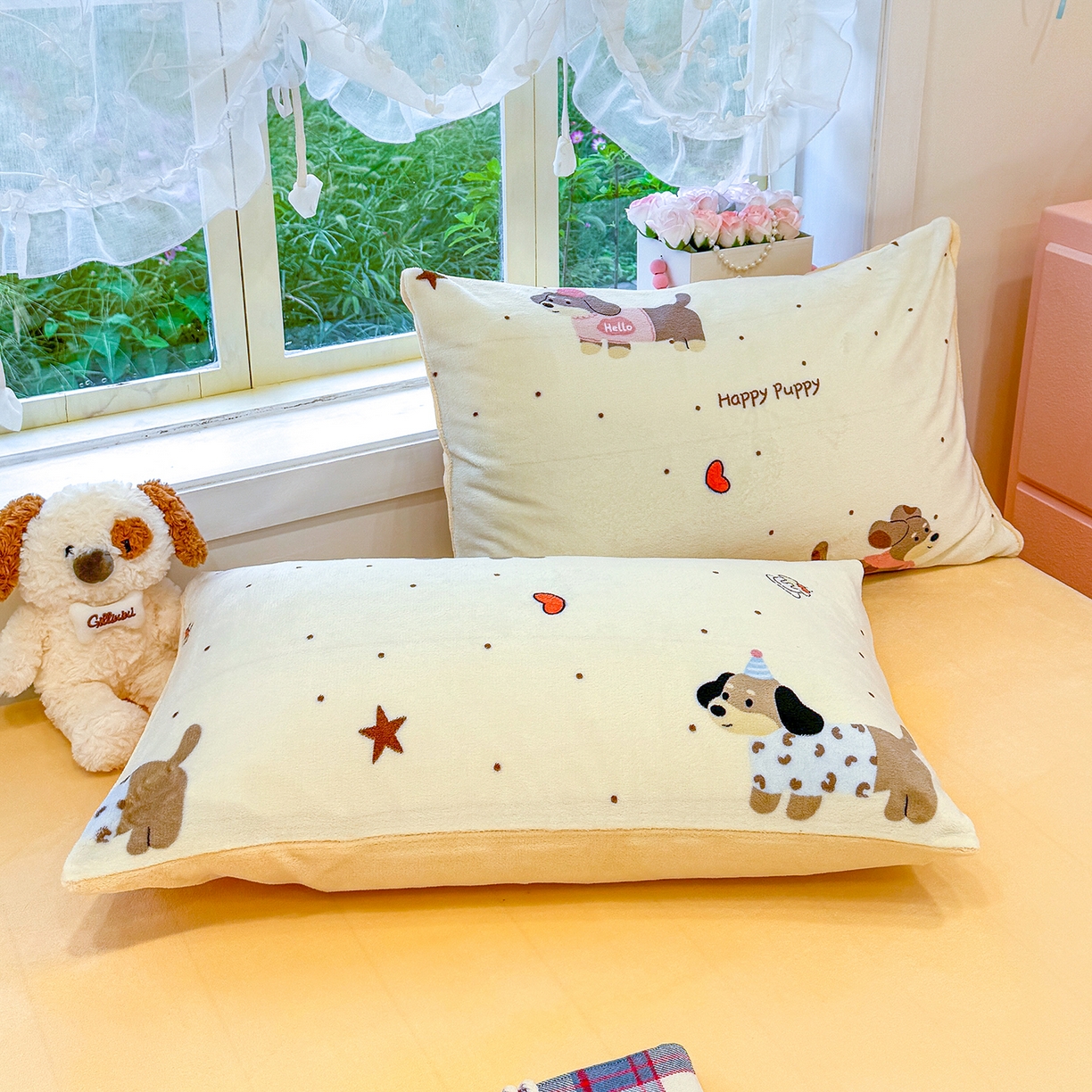 91家纺网 家纺一手货源 找家纺 枋梢家纺 2025新款加厚牛奶绒保暖四件套 腊肠狗