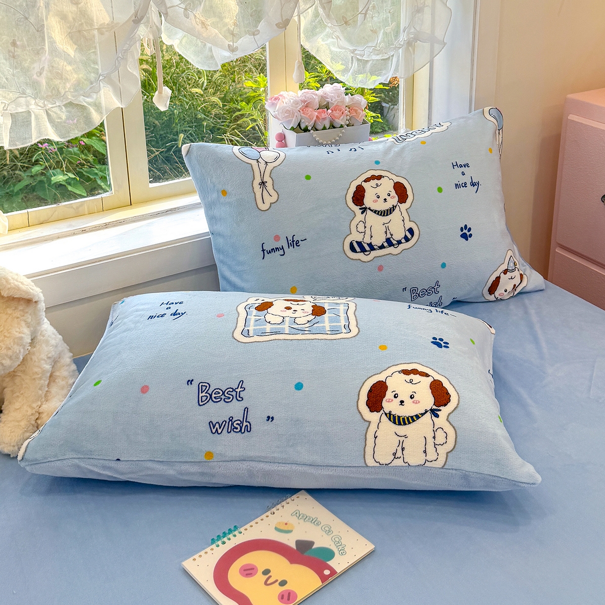 91家纺网 家纺一手货源 找家纺 枋梢家纺 2025新款加厚牛奶绒保暖四件套 幸运小狗