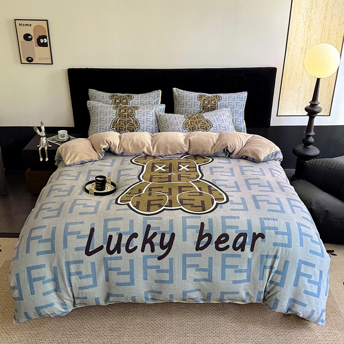 91家纺网 家纺一手货源 找家纺 （总）摩卡（乐趣） 2025新款牛奶绒大版数码印花四件套