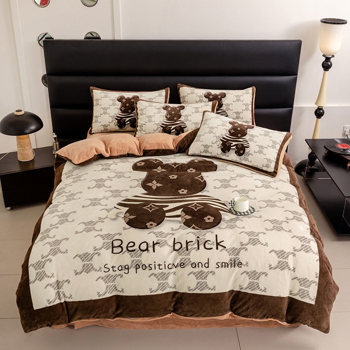 91家纺网 家纺一手货源 找家纺 （总）摩卡（乐趣） 2025新款牛奶绒大版数码印花四件套