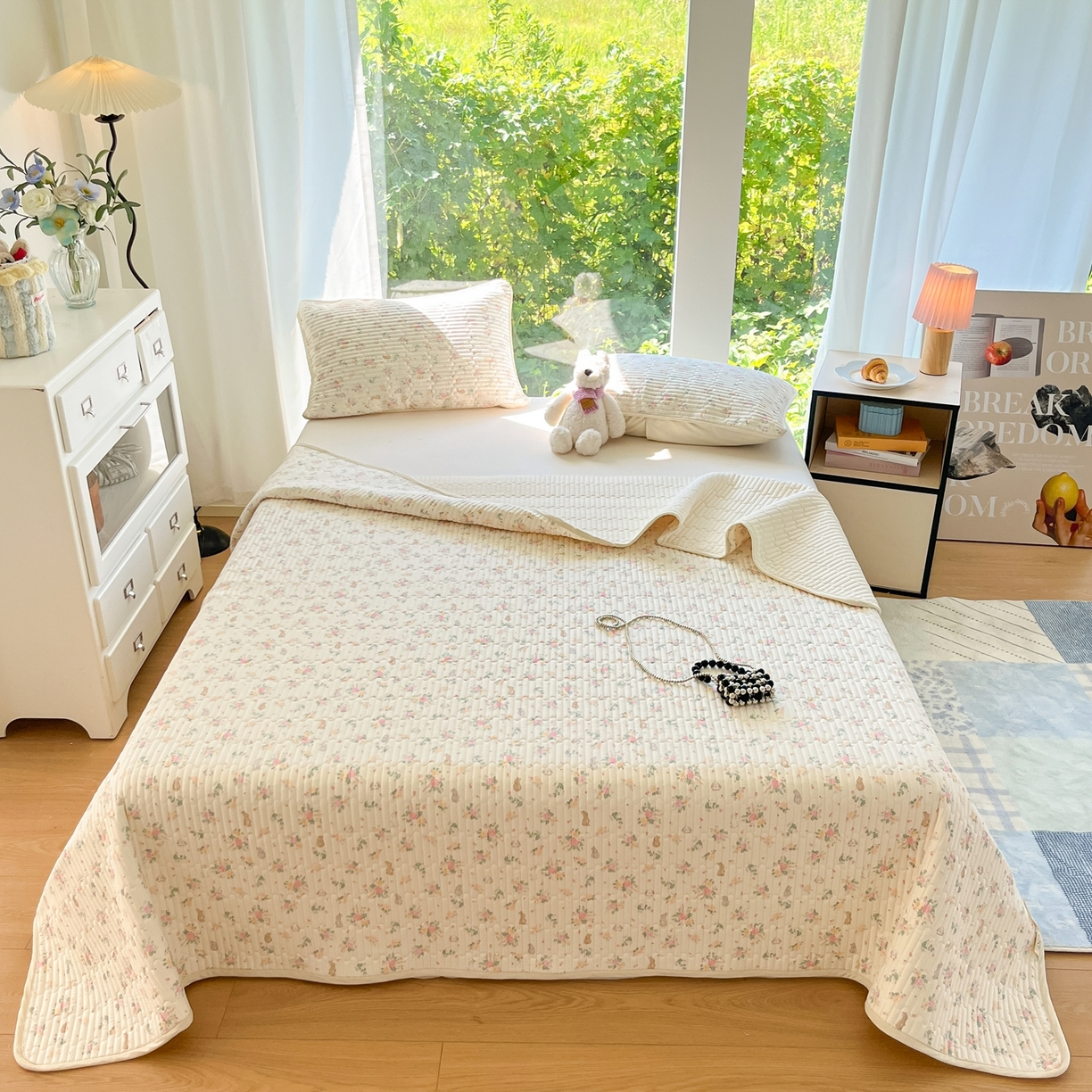 雅萱家纺 2025新款A类全棉纯棉新疆棉床盖款套件 春日奇迹