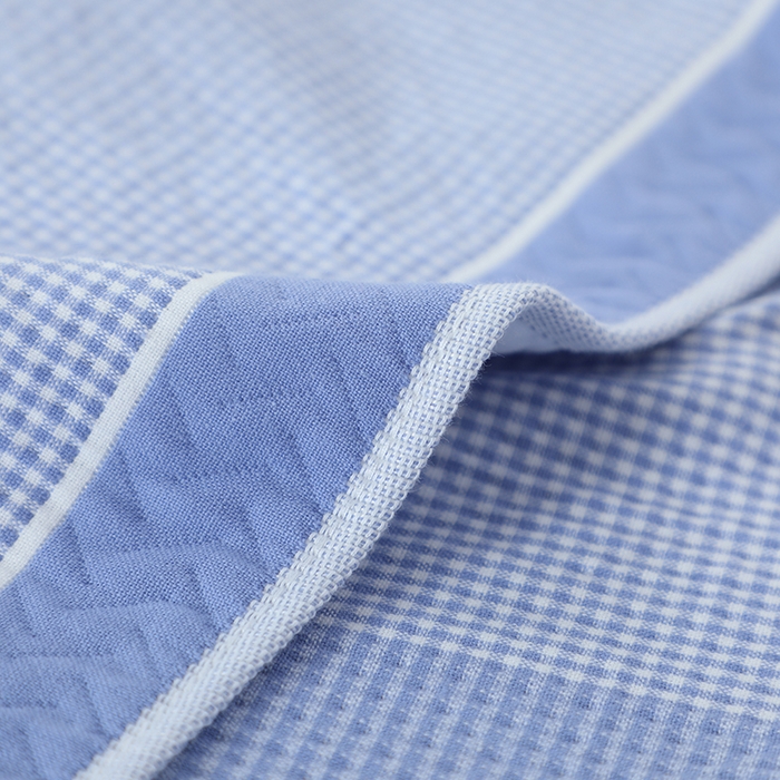 91家纺网 家纺一手货源 找家纺 娇兰毛巾 2025新款7A抗菌全棉A类加厚纱布枕巾双绑带枕巾 乐-蓝