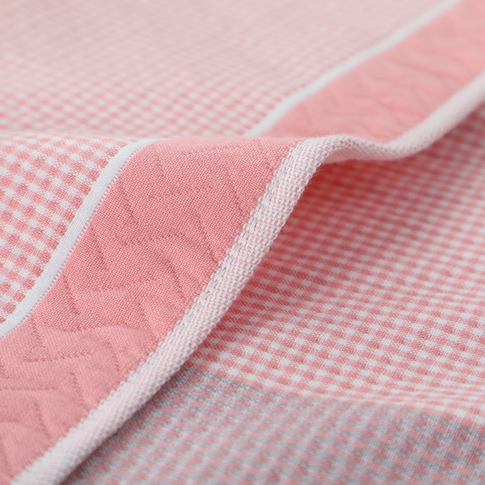 91家纺网 家纺一手货源 找家纺 娇兰毛巾 2025新款7A抗菌全棉A类加厚纱布枕巾双绑带枕巾 乐-粉