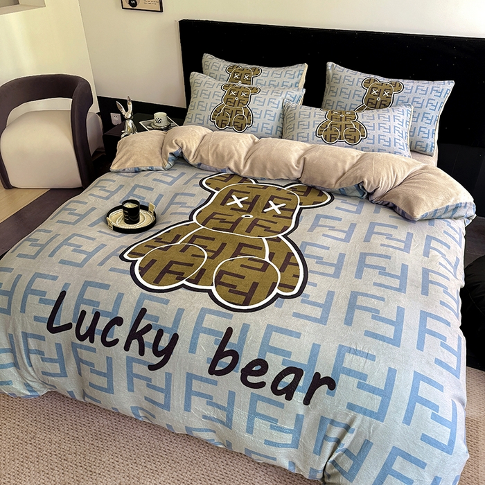 91家纺网 家纺一手货源 找家纺 摩卡（乐趣） 2025新款牛奶绒大版数码印花四件套 咔芬