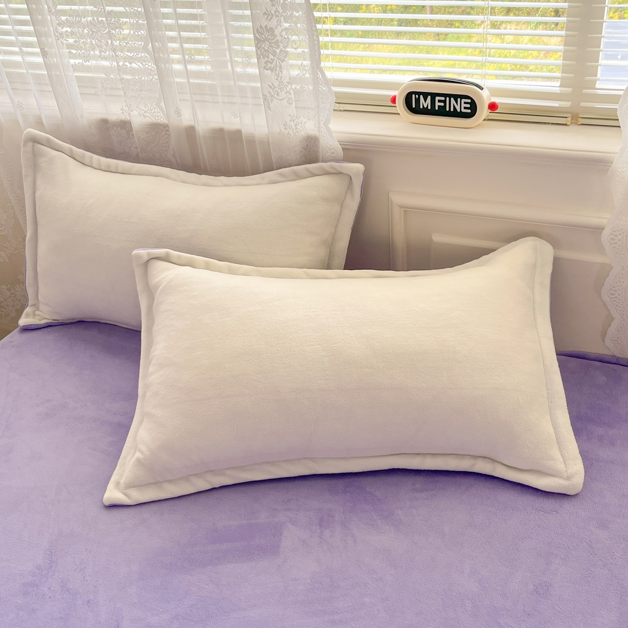 91家纺网 家纺一手货源 找家纺 伊梵居2025新款加厚贴布绣牛奶绒四件套 郁金香-奶白紫