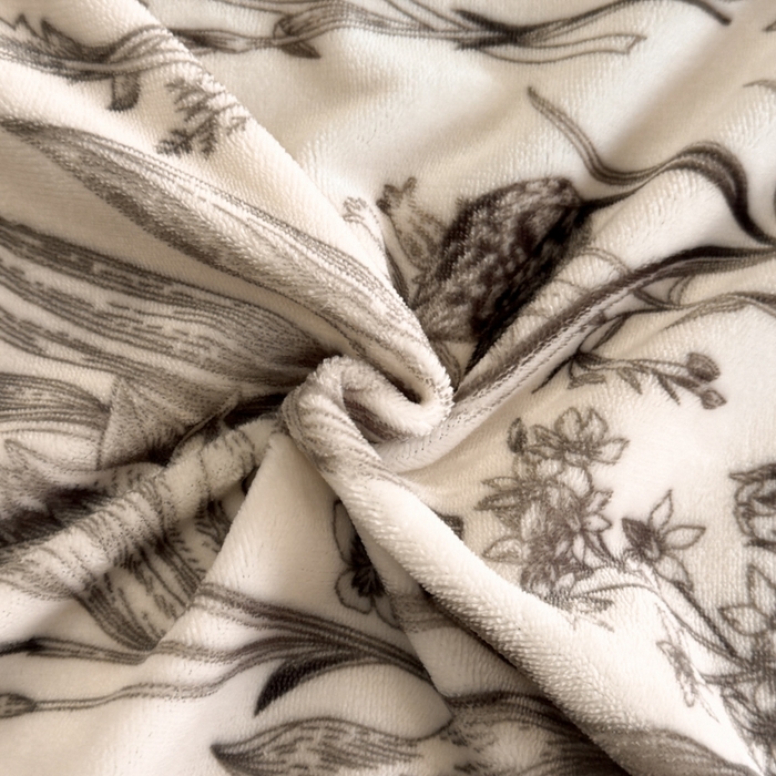 91家纺网 家纺一手货源 找家纺 诺梵2025新款牛8斤奶绒印花包边四件套铃兰花香-灰