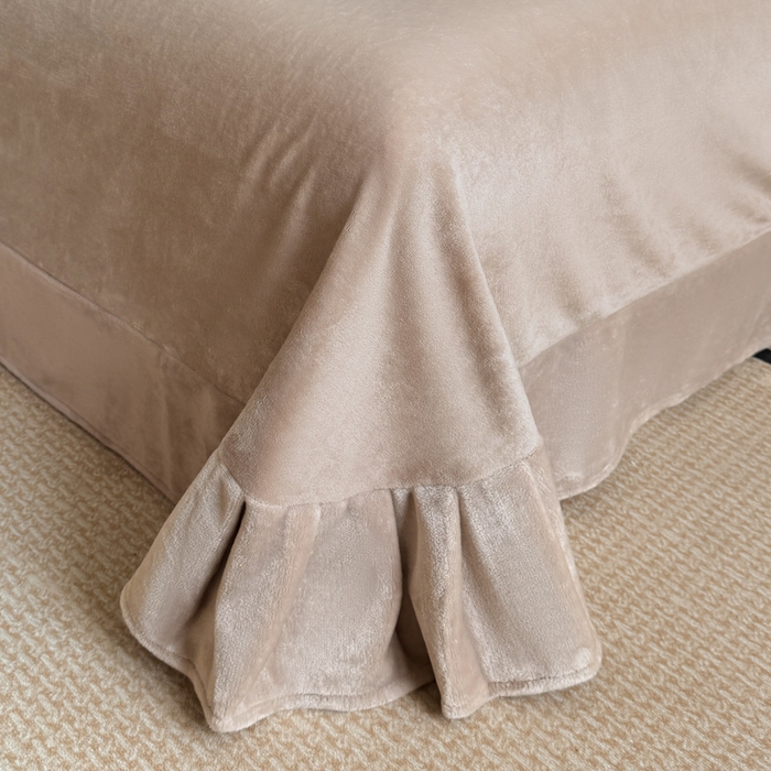 91家纺网 家纺一手货源 找家纺 诺梵2025新款牛8斤奶绒印花包边四件套铃兰花香-灰